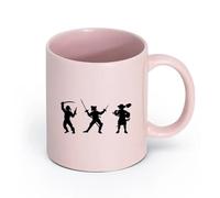 LAYEHDF Ceramics Mug - Ceramic Sea Bandit Pirate Sword Shovel Nautical Style Boy Room （11oz/320ml） Great Gift for Lovers Pink