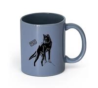 LAYEHDF Ceramics Mug, Coffee/Tea Cup Game of Thrones Wolf Winter is Coming Quote （11oz/320ml） Stylish & Durable - Microwave & Dishwasher Safe Blue-Gray