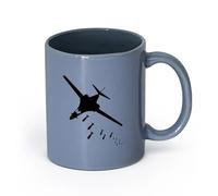 LAYEHDF Ceramics Mug, Coffee/Tea Cup Helicopter Air Special Forces Army Military Aviation （11oz/320ml） for Home or Work Blue-Gray