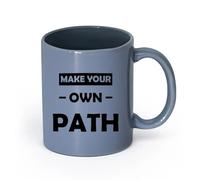 LAYEHDF Ceramics Mug, Coffee/Tea Cup Motivational Quotes Inspirational Windows Make Your Own Path （11oz/320ml） Nice Xmas Gift Blue-Gray