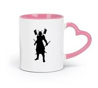 LAYEHDF Ceramics Mug, Coffee/Tea Cup Samurai Warrior Japan Sword Knight Armor Army （11oz/320ml） for Tea Coffee Milk Cappuccino Pink