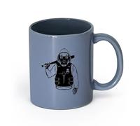 LAYEHDF Ceramics Mug, Coffee/Tea Cup Skull Skeleton Rebel Marauder Bandit Camouflage （11oz/320ml） Ceramic Coffee Mugs for Home or Work Blue-Gray