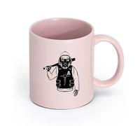 LAYEHDF Ceramics Mug, Coffee/Tea Cup Skull Skeleton Rebel Marauder Bandit Camouflage （11oz/320ml） Ceramic Coffee Mugs for Home or Work Pink