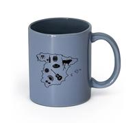 LAYEHDF Ceramics Mug, Coffee/Tea Cup Spain Spanish Flamenco Bull Rodeo Guitar Wine （11oz/320ml） Ceramic Coffee Mugs for Home or Work Blue-Gray