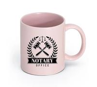 LAYEHDF Ceramics Novelty Ceramic Cup Libra Justice Legislation Notary Office Law scrivenerg （11oz/320ml） for Home and Office Pink