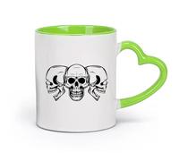 LAYEHDF Ceramics Novelty Ceramic Cup Skulls Dead Patterns Horror Skeleton Boys Room （11oz/320ml） fine China (Ceramic) Green