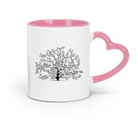 LAYEHDF Ceramics Novelty Tea or Coffee Cup Tree with Curved Branches Forest Natural （11oz/320ml） fine China (Ceramic) Pink