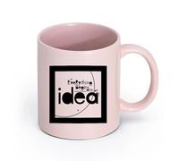 LAYEHDF Ceramics Personalised Mugs Inspirational Phrase Everything Begins with Idea （11oz/320ml） and Mulled Drinks, Espresso Pink