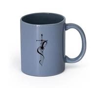 LAYEHDF Ceramics Porcelain Cup Sharp Dagger Poisonous Snake Dangerous Things （11oz/320ml） Stylish & Durable - Microwave & Dishwasher Safe Blue-Gray