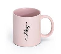 LAYEHDF Ceramics Porcelain Cup Sharp Dagger Poisonous Snake Dangerous Things （11oz/320ml） Stylish & Durable - Microwave & Dishwasher Safe Pink