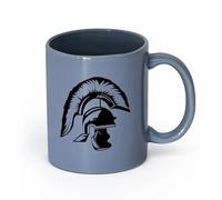 LAYEHDF Ceramics Porcelain Cups Helmet Roman Warrior Ancient Rome Roman Empire （11oz/320ml） Great for Home, Office, Cafes, Gift Ideas Blue-Gray