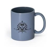 LAYEHDF Ceramics Porcelain Latte Tea Cup Sword Knights Middle Ages Legend （11oz/320ml） Humorous Gift for Coffee Lovers, Work Besties, Coworkers & Friends Blue-Gray