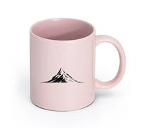 LAYEHDF Ceramics Stoneware Coffee Mugs with Handle Mountain Natural Extreme Sport （11oz/320ml） Cappuccino, Latte Macchiato, Tea, Espresso Pink