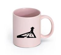 LAYEHDF Ceramics Stoneware Coffee Mugs with Handle Think Big Motivation Inspire （11oz/320ml） Cappuccino, Latte Macchiato, Tea, Espresso Pink