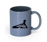 LAYEHDF Ceramics Stoneware Coffee Mugs with Handle Think Big Motivation Inspire （11oz/320ml） Cappuccino, Latte Macchiato, Tea, Espresso Blue-Gray