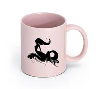 LAYEHDF Ceramics Stylish Coffee Mug Beautiful Mermaid Mysterious Inhabitant Ocean （11oz/320ml） fine China (Ceramic) Pink