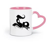 LAYEHDF Ceramics Stylish Coffee Mug Beautiful Mermaid Mysterious Inhabitant Ocean （11oz/320ml） fine China (Ceramic) Pink