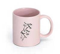 LAYEHDF Ceramics Stylish Coffee Mug Dragonfly Patterns Beautiful Insects Splendor of Natural （11oz/320ml） Restaurant, Office Pink