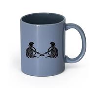LAYEHDF Ceramics Stylish Coffee Mug Spartans Silhouette Warriors Symbol Sword Shield （11oz/320ml） for Tea Coffee Hot Brew Blue-Gray