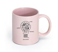 LAYEHDF Ceramics Stylish Tea and Coffee Cups Table Teen Think Learn Training studyg （11oz/320ml） for Espresso, Tea- Set Pink