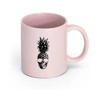 LAYEHDF Ceramics Tea and Coffee Cups Pineapple Exotic Fruit Skull Food Sunglasses （11oz/320ml） Stylish & Durable - Microwave & Dishwasher Safe Pink
