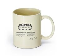 LAYEHDF Ceramics Tea Cup Henry Ford Quote Motivational Words Teamwork Business Inspiring ig （11oz/320ml） Dishwasher Safe Light Yellow