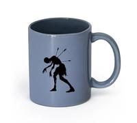 LAYEHDF Ceramics White Ceramic Coffee Mugs Dead Horror Monster Zombie Skull Skeleton （11oz/320ml） Ideal for Home & Office Use Blue-Gray