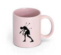 LAYEHDF Ceramics White Ceramic Coffee Mugs Dead Horror Monster Zombie Skull Skeleton （11oz/320ml） Ideal for Home & Office Use Pink
