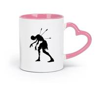 LAYEHDF Ceramics White Ceramic Coffee Mugs Dead Horror Monster Zombie Skull Skeleton （11oz/320ml） Ideal for Home & Office Use Pink