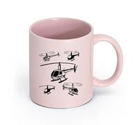 LAYEHDF Ceramics White Ceramic Coffee Mugs Helicopters Military Aviation Boys （11oz/320ml） Stylish & Durable - Microwave & Dishwasher Safe Pink