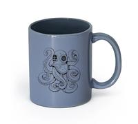 LAYEHDF Ceramics White Ceramic Coffee Mugs Octopus Tentacles Diver Marine Nautical （11oz/320ml） Dishwasher and Microwave Safe Blue-Gray