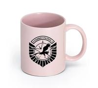 LAYEHDF Ceramics White Mugs Combat Patrols Army Infantry Soldiers Symbol （11oz/320ml） Coffee, Tea, Latte, Milk, Cocoa, Juice and Other Hot Drinks Pink