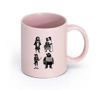 LAYEHDF Ceramics White Mugs Funny Brave Sailors Pirates Marine Sea Bandits （11oz/320ml） Coffee, Tea, Latte, Milk, Cocoa, Juice and Other Hot Drinks Pink