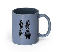 LAYEHDF Ceramics White Mugs Funny Brave Sailors Pirates Marine Sea Bandits （11oz/320ml） Coffee, Tea, Latte, Milk, Cocoa, Juice and Other Hot Drinks Blue-Gray