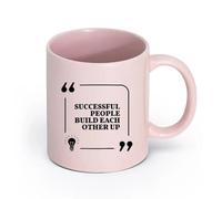 LAYEHDF Ceramics White Mugs Phrase Successful People Motivation Quote Words （11oz/320ml） Coffee, Tea, Latte, Milk, Cocoa, Juice and Other Hot Drinks Pink