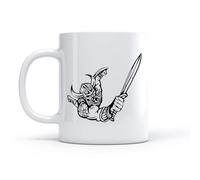 LAYEHDF Coffee and Tea Cups Sword Viking Warrior Barbarian Shield Attack （11oz/320ml） Dishwasher and Microwave Safe