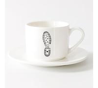 LAYEHDF Coffee & Hot Drinks Motivation Quote Words Inspiring Say Yes Adventure Letters （6oz/175ml） for Home and Office，Sets Tea Cup with Saucers (White)