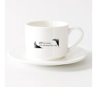 LAYEHDF Coffee Mug, Motivation Quote Words Will Always Find A Way Inspiring Letters （6oz/175ml） for Office, Home，Sets Tea Cup with Saucers (White)