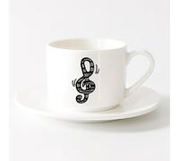 LAYEHDF Coffee Mugs Tea Coffee Mug Cups Musical Key Notes Music School （6oz/175ml） Great for Home, Office, Cafes, Gift Ideas，Sets Tea Cup with Saucers (White)