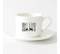 LAYEHDF Durable Mugs Deer Family Forest Wild Animals Trees Natural （6oz/175ml） Humorous Gift for Coffee Lovers, Work Besties, Coworkers & Friends