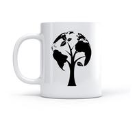 LAYEHDF Home and Office Mugs Tree Earth Ecology Globe Save The World （11oz/320ml） Cappuccino, Latte Macchiato, Tea, Espresso