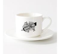 LAYEHDF Large Mugs for Hot Drinks Marketing Sale Words Cloud Office ating （6oz/175ml） Stylish & Durable - Microwave & Dishwasher Safe，Sets Tea Cup with Saucers (White)