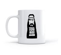 LAYEHDF Large Tea Coffee and Hot Chocolate Cups Bearded Hippie Peace Love Music （11oz/320ml） Restaurant, Office