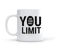 LAYEHDF Mug - Ceramic Lettering Phrase Inspiration Phrase Your Only Limit （11oz/320ml） Great Gift for Lovers