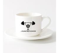 LAYEHDF Mug, Coffee/Tea Cup Brainstorm Brain Mind Power Motivation Training Creative （6oz/175ml） Nice Xmas Gift，Sets Tea Cup with Saucers (White)