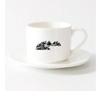 LAYEHDF Novelty Ceramic Cup Majestic Mountains Peaks Natural Landscape （6oz/175ml） Ceramic Coffee Mug for Cappuccino Tea, Milk,，Sets Tea Cup with Saucers (White)