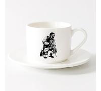 LAYEHDF Stylish Coffee Mug Special Forces Warrior Military Army War Boys （6oz/175ml） Great Gift for Lovers ，Sets Tea Cup with Saucers (White)