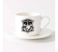 LAYEHDF Tea and Coffee Cups Airborne Division Military Aircraft Flight Army （6oz/175ml） Great Gift for Lovers ，Sets Tea Cup with Saucers (White)