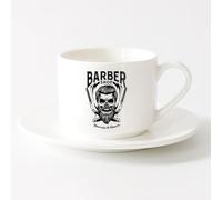 LAYEHDF Tea Cup Skeleton Pharaoh Skull Bones Ancient Egypt （6oz/175ml） Humorous Gift for Coffee Lovers, Work Besties, Coworkers & Friends，Sets Tea Cup with Saucers (White)