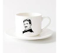 LAYEHDF White Mugs Portrait Scientist Nicola Science School Lab （6oz/175ml） Coffee, Tea, Latte, Milk, Cocoa, Juice and Other Hot Drinks，Sets Tea Cup with Saucers (White)